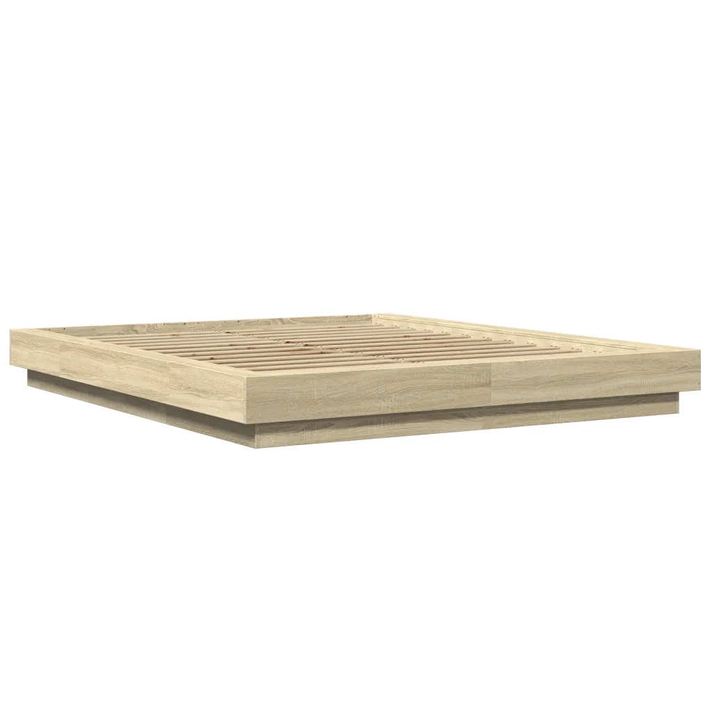 Giroletto-Struttura Letto Rovere Sonoma 160x200 cm in Legno Multistrato 252936