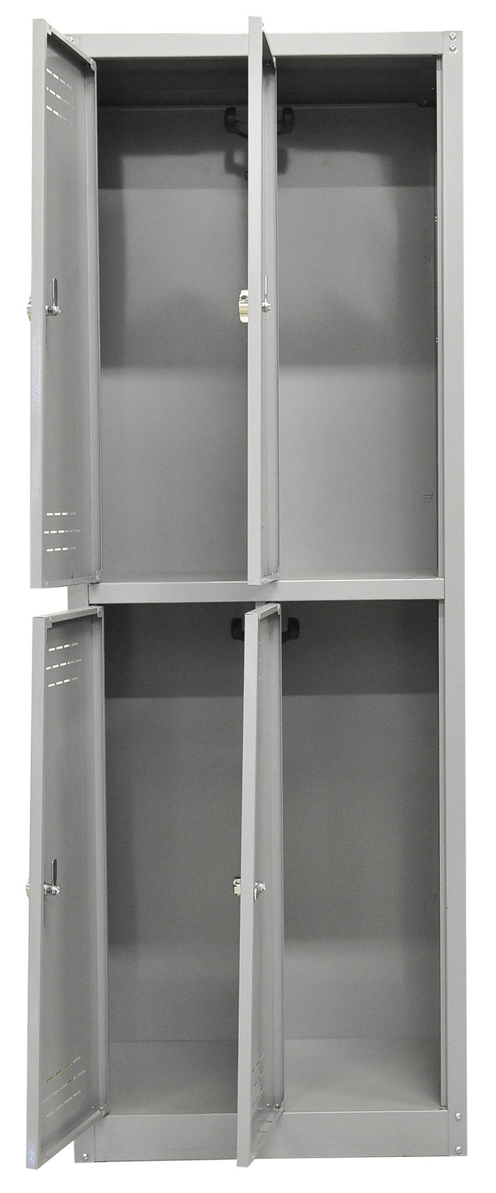 Armadio Spogliatoio 4 Ante 60x40x167 cm in Metallo Verniciato Grigio Chiaro