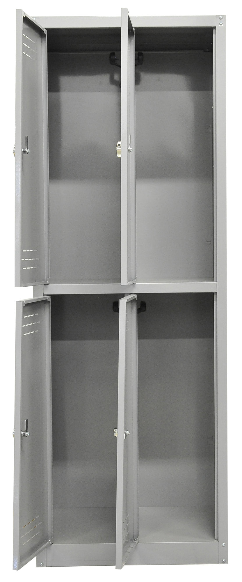 Armadio Spogliatoio 4 Ante 60x40x167 cm in Metallo Verniciato Grigio Chiaro