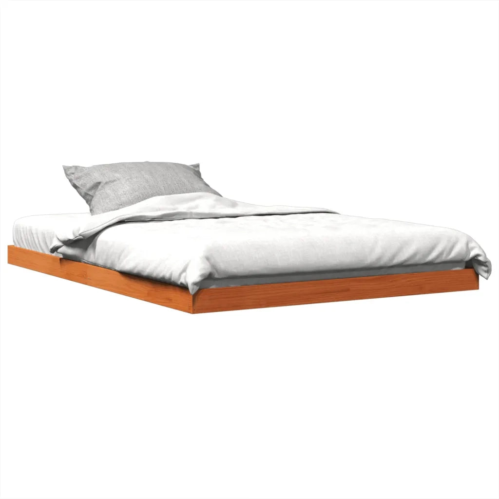 Giroletto-Struttura Letto Marrone Cera 135x190 cm in Legno Massello di Pino