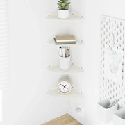 Mensola sospesa con lo scaffale 4 pcs Bianco 18 x 18 x 2 cm