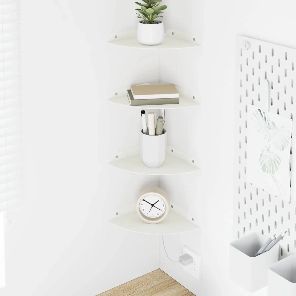 Mensola sospesa con lo scaffale 4 pcs Bianco 18 x 18 x 2 cm