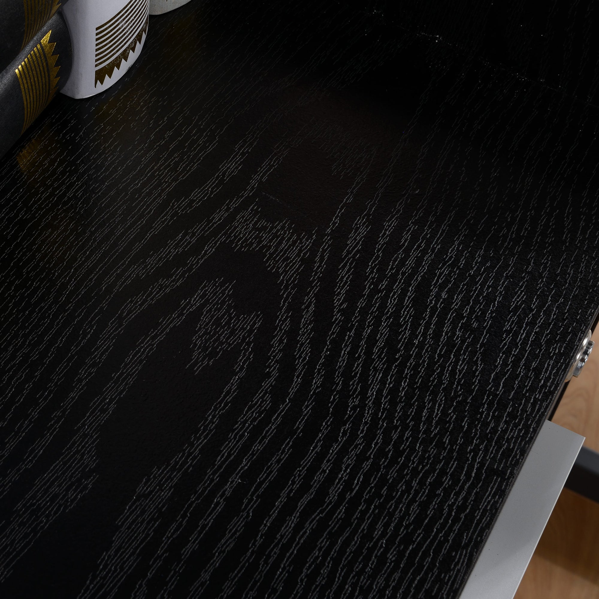 Cassettiera Portadocumenti 39,2x40x65,4 cm Cassetti con Chiavi di Sicurezza e 5 Ruote in MDF Nero