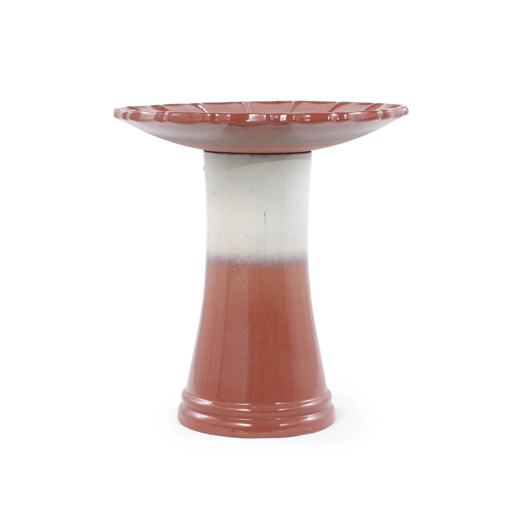 BAGNATOIO in Ceramica Ø 43x45 cm Rosso Ruggine per Giardino e Terrazza