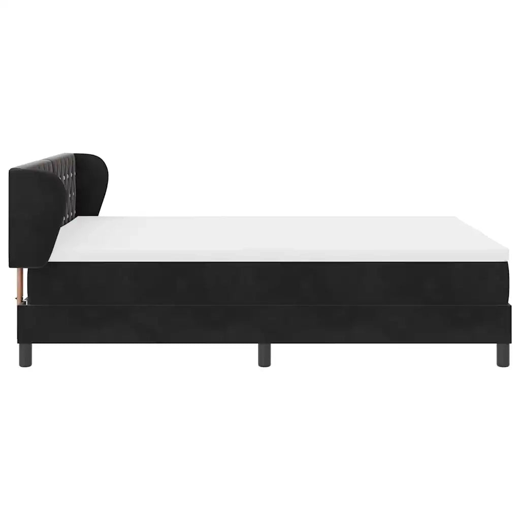 Letto a molle con materasso Nero 140 x 190 cm Velluto 3340330