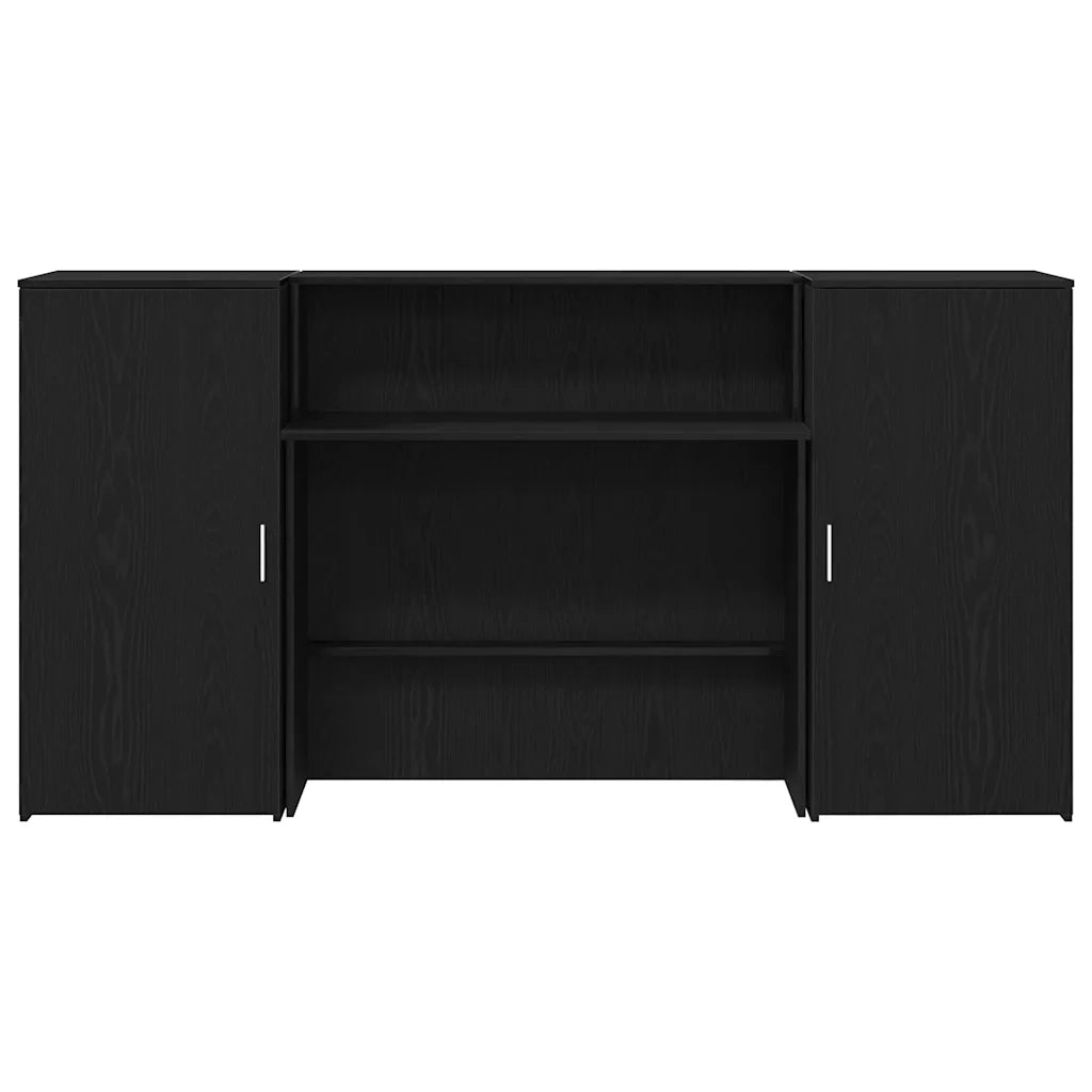 Banco Reception Rovere Nero 200x50x103,5 cm Legno Multistrato 3324215