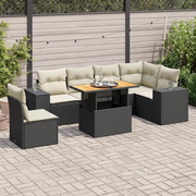 Set Divani da Giardino con Cuscini 7pz Nero Polyrattan 3327381