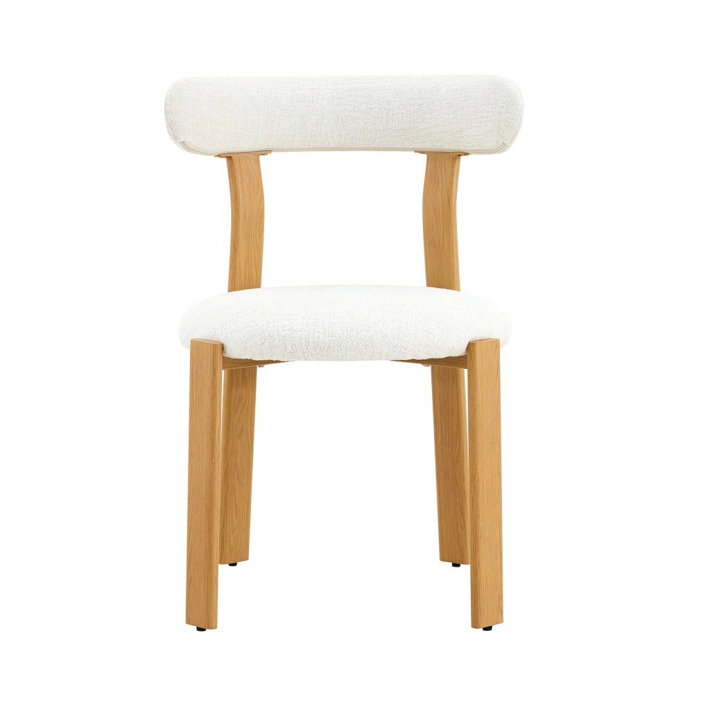 Sedia da pranzo con schienale ergonomico e seduta imbottita in sherpa bianco
