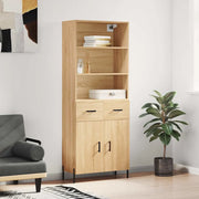 Credenza-Buffet-Armadio da cucina Rovere Sonoma 69,5x34x180 cm in Legno Multistrato 671590