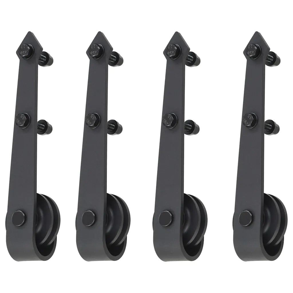 Kit di Binari per Porte Scorrevoli 2x183 cm in Acciaio Nero 275606