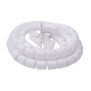 Spirale Avvolgi Cavo Flessibile Guaina Raccogli Organizzer Cavi Fermaglio Guidafilo Incluso 1,8M D15mm Bianco