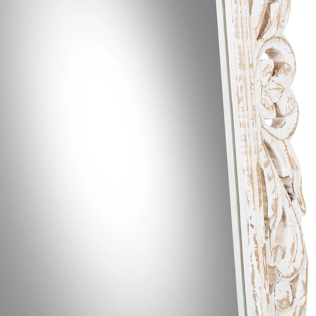 Specchio da parete in legno bianco 60x120x2,5h cm
