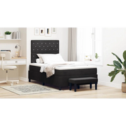 Letto a molle con materasso Nero 120 x 190 cm Velluto 3344434