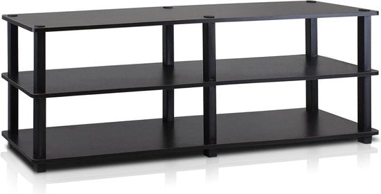 TV con 3 livelli, espresso/nero, 29,46 x 119,89 x 39,12 cm