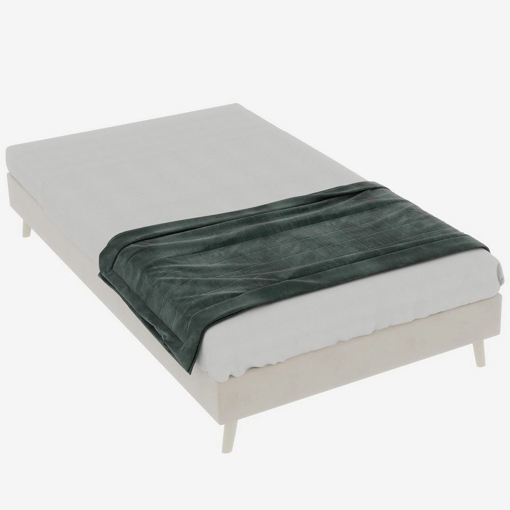 Letto Matrimoniale in Velluto ¨C Xylo ¨C Beige, 160x200 cm