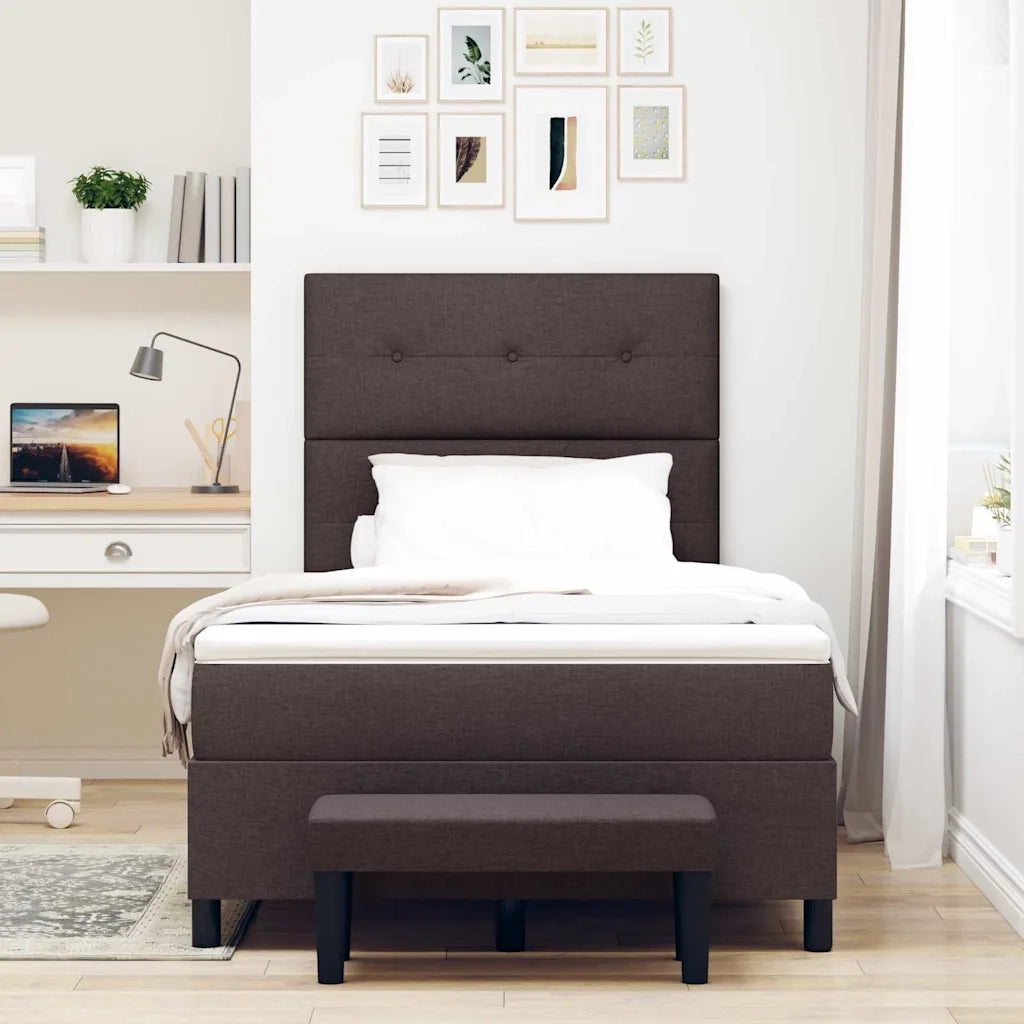 Letto a molle con cuscino Marrone Scuro 120 x 190 cm Tessuto 3344054