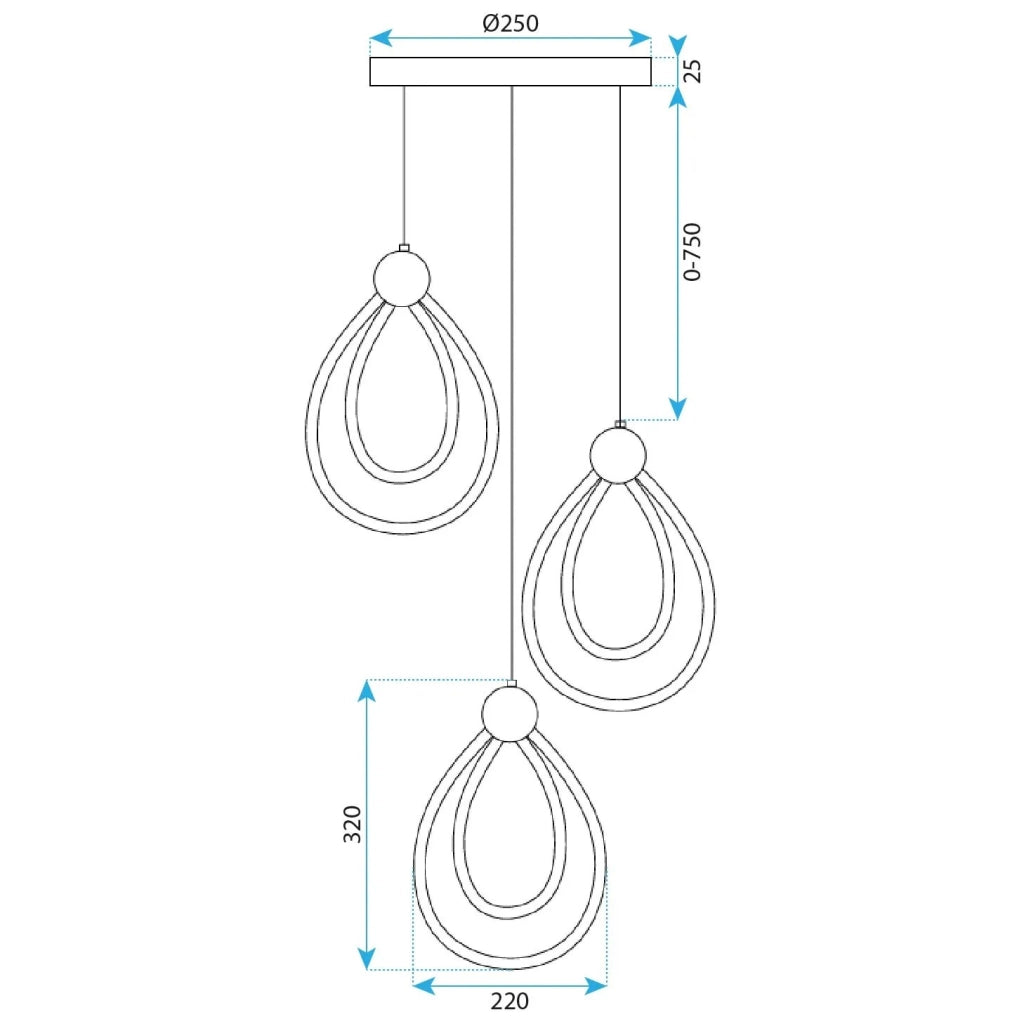 Lampada Led G022-3cpr Black
