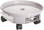 Carrello per piante con contenitore d'acqua e trasferitore di vasi a forma rotonda (bianco 27cm)