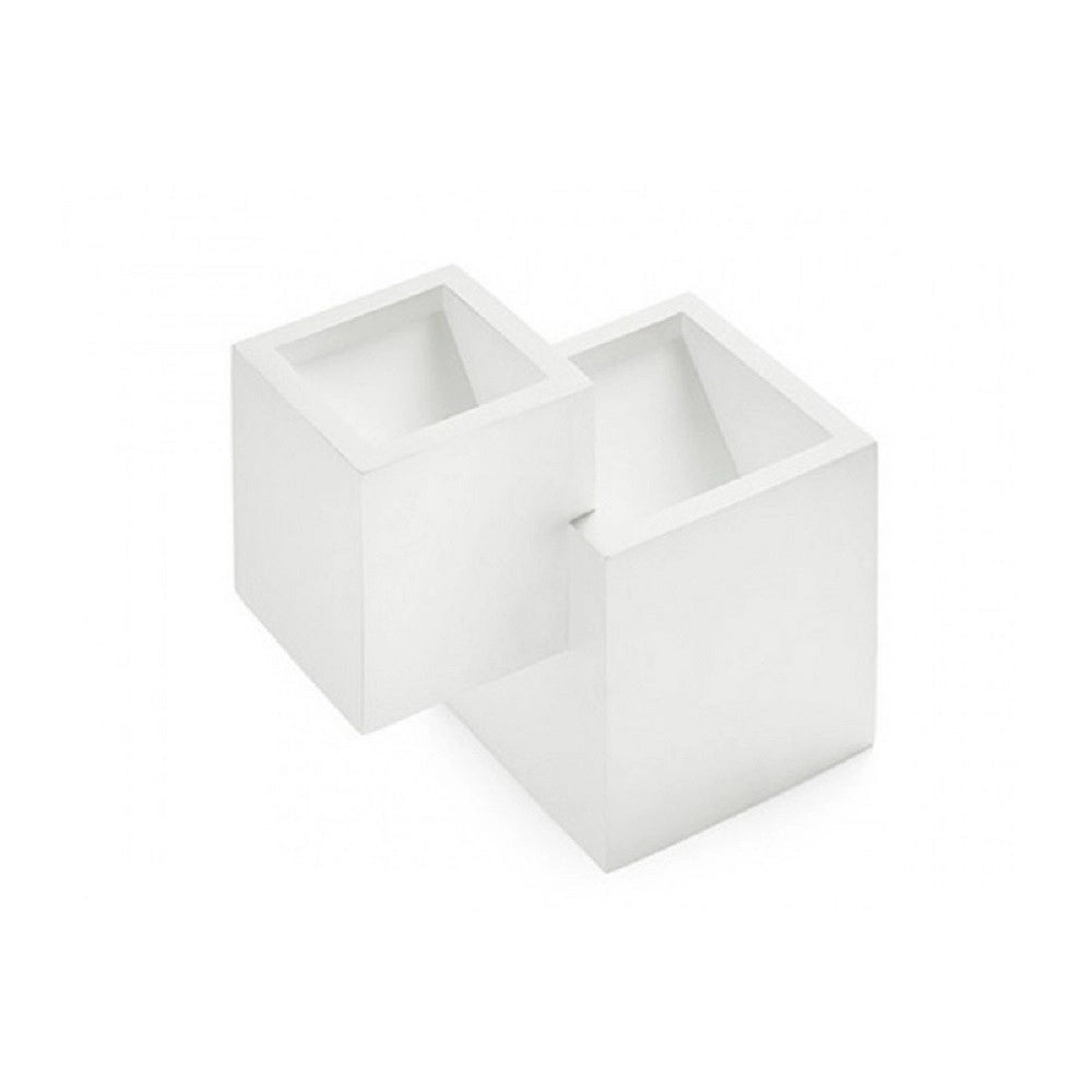 Trade Shop - Applique In Gesso Moderno 2 Cubi A Doppia Emissione Luce Contemporanea G9 Gs-e74 -