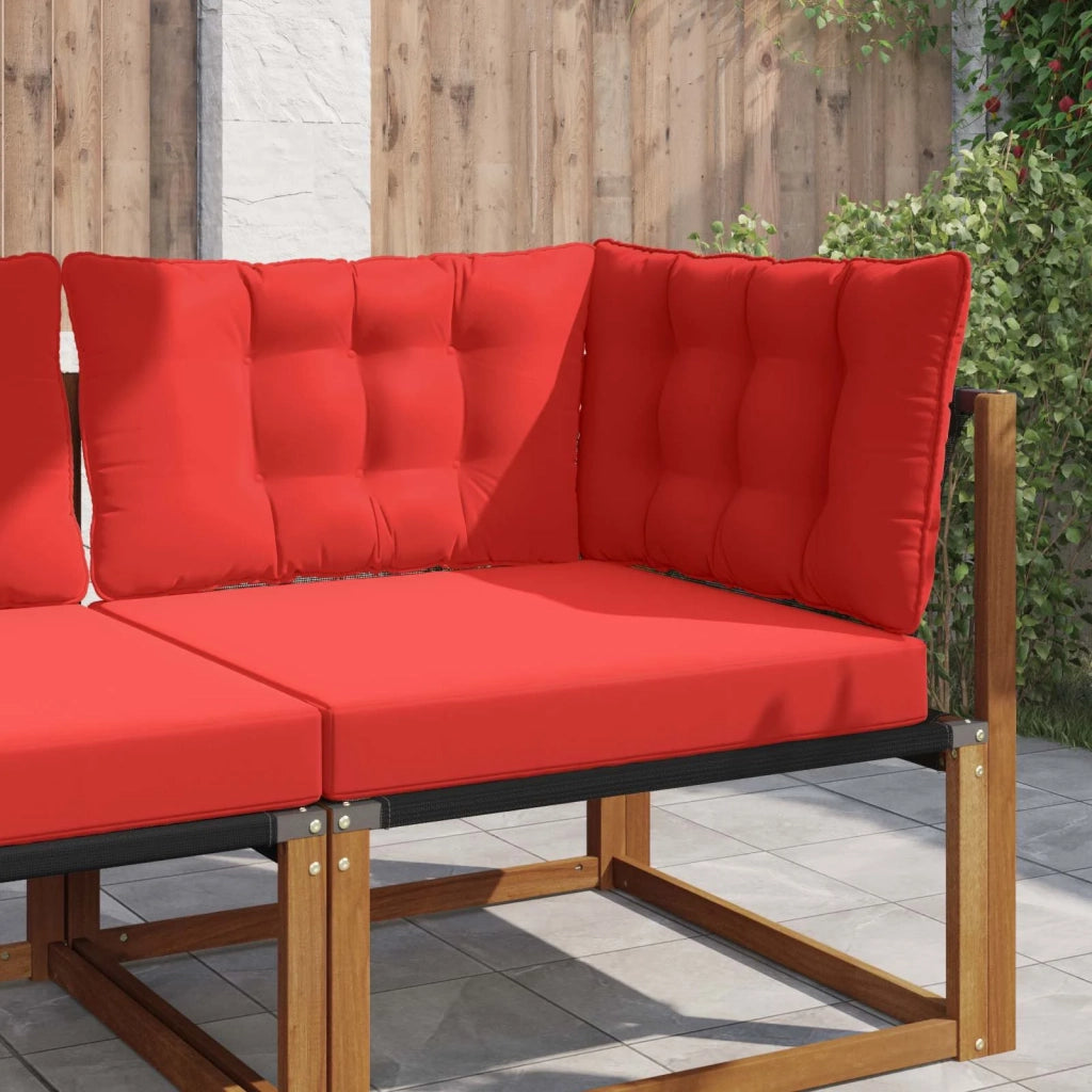 Cuscino per divano da esterno 3 pcs Rosso Poliestere