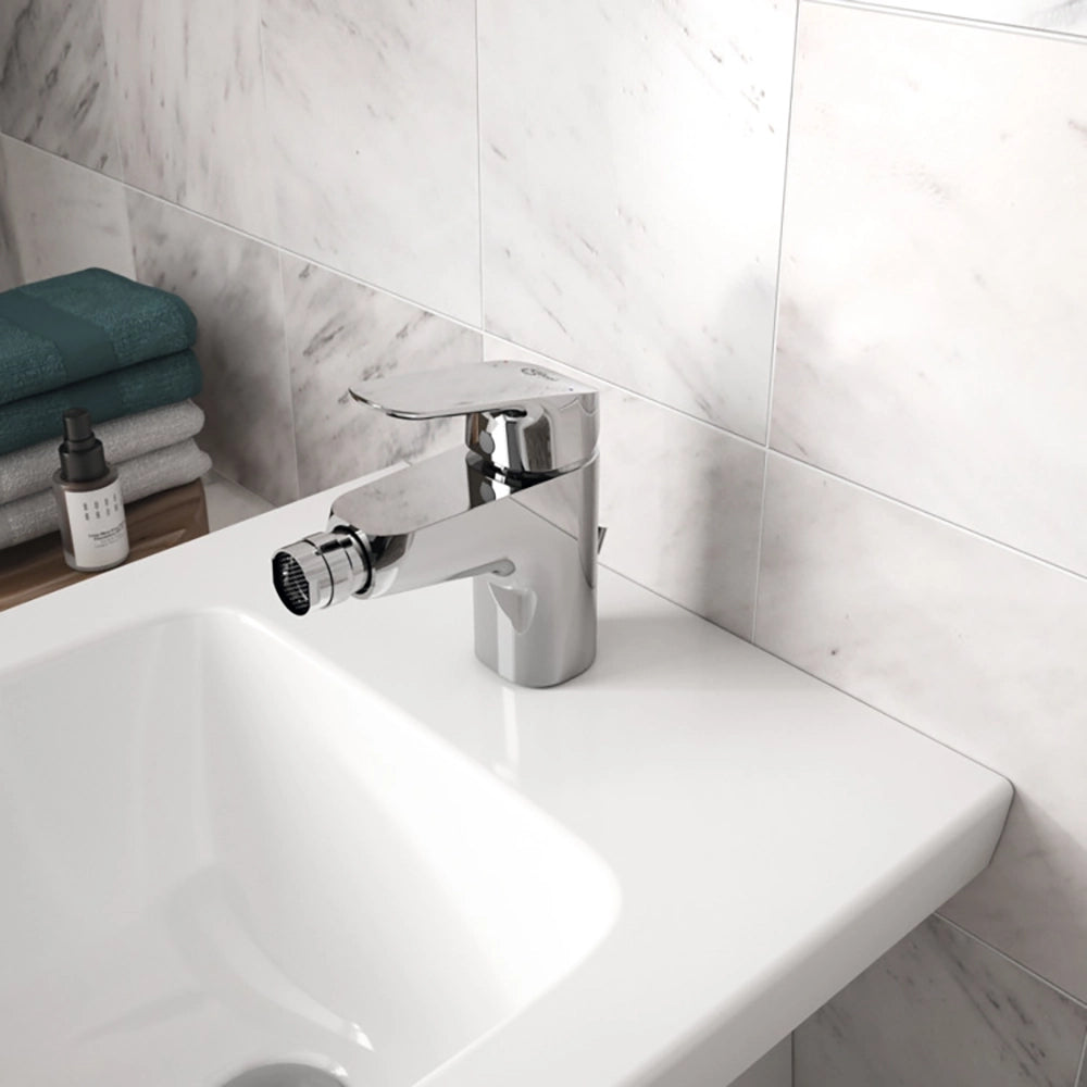 Ideal Standard coppia miscelatori lavabo alto e bidet scarico automatico cromato mod. Ceraflex