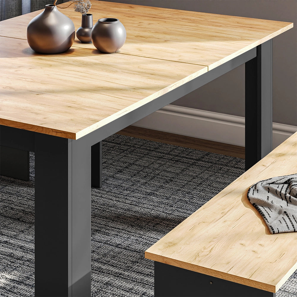 Vicco Set di tavoli da pranzo Antracite/quercia dorata 137.6 x 92.8 cm con 2 panche