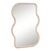 Specchio decorativo moderno da parete 90 x 60 cm effetto rovere beige 03_0010174