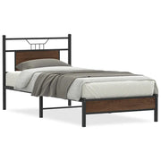 Letto singolo | Letto per adulti | Giroletto senza Materasso Rovere Marrone 90x190cm in Truciolato