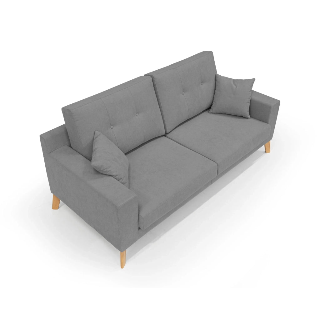 Danish Divano moderno in tessuto morbido impermeabile T02 186 cm grigio