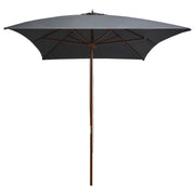 Ombrellone da Esterni-Ombrello da giardino con Palo in Legno 200x300 cm Antracite