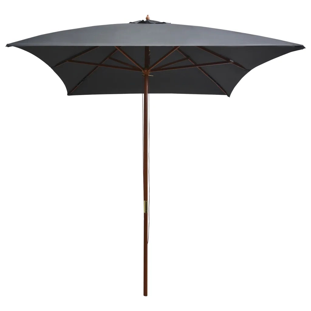 Ombrellone da Esterni-Ombrello da giardino con Palo in Legno 200x300 cm Antracite