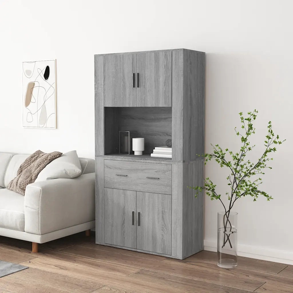 Credenza | Madia | Buffet da pranzo | Armadio da pranzo Grigio Sonoma in Legno Multistrato