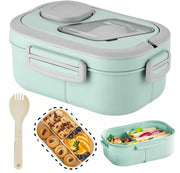 Lunchbox con compartimenti, 1200 ml bento box doppio, box per pranzo per adulti, box per insalata per viaggio, box per pranzo di alta qualità, box bento resistente al microonde (verde)