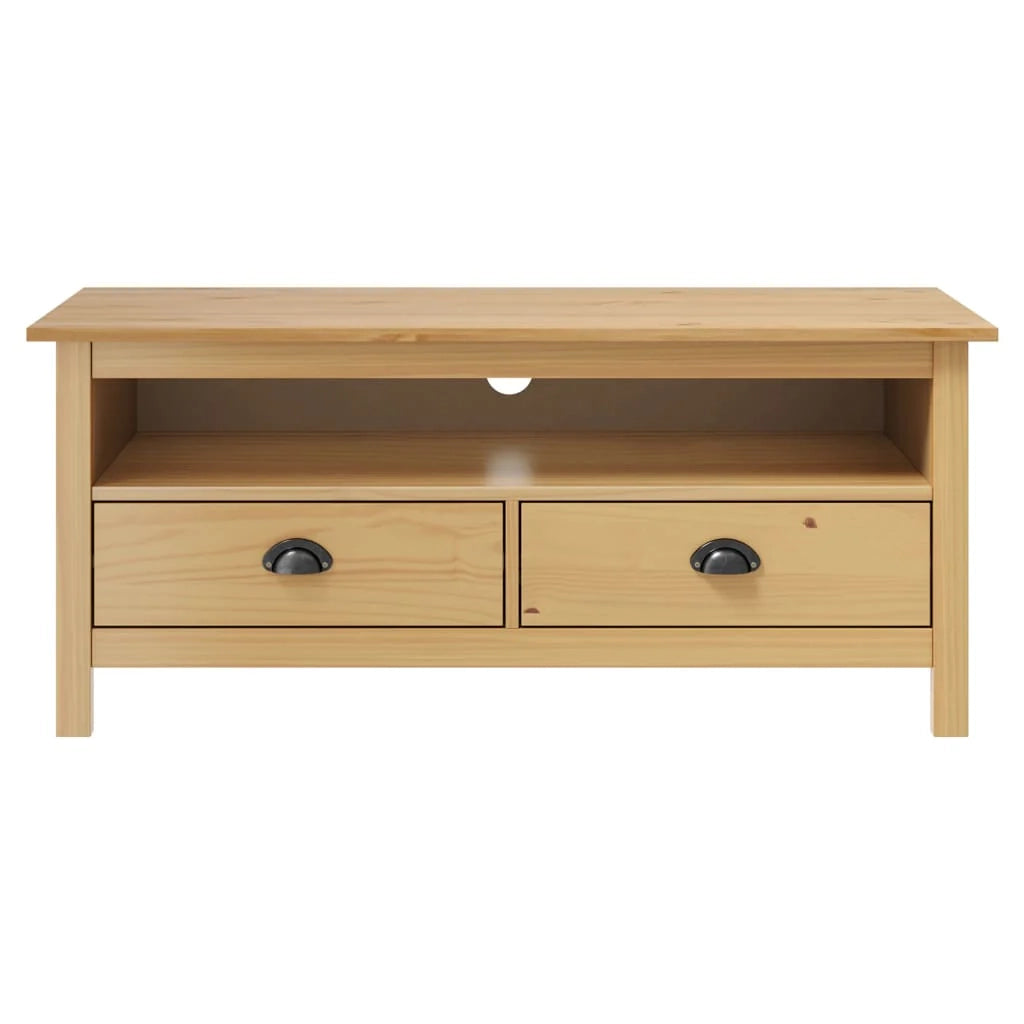 Mobile TV multimediale scaffale TV credenza TV sala da pranzo soggiorno camera da letto Hill Range miele 110 x 40 x 47 cm legno di pino massiccio marrone 02_0027642