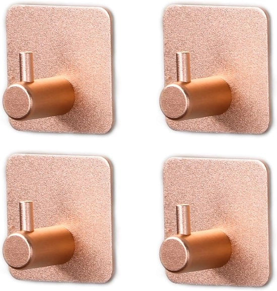 Hanger in acciaio inossidabile autoadesivo - Set da 4 pezzi - Asciugamani senza perforazione - Per bagno, camera e porta - Hanger per porte pesanti