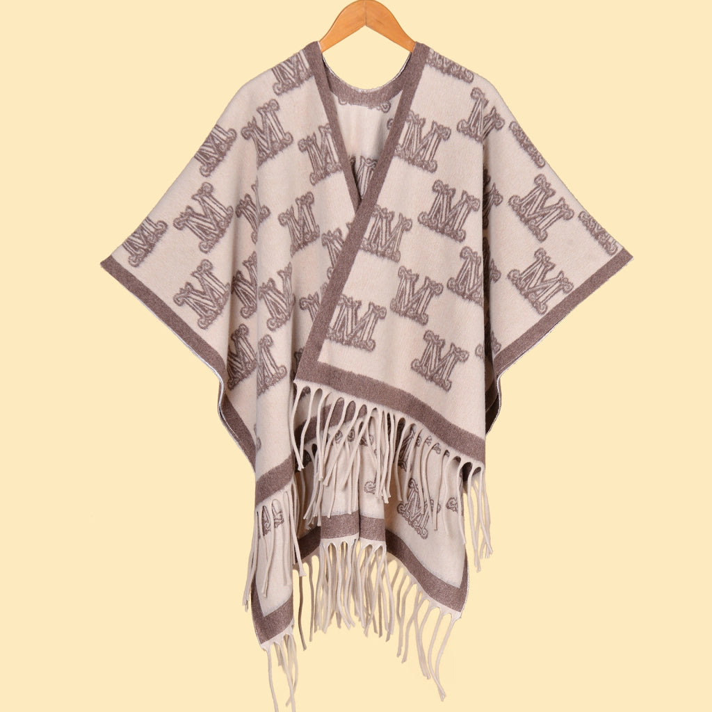 Sciarpa semplice in stile pittura a inchiostro per donna, mantello di alta moda, sciarpa invernale in cashmere