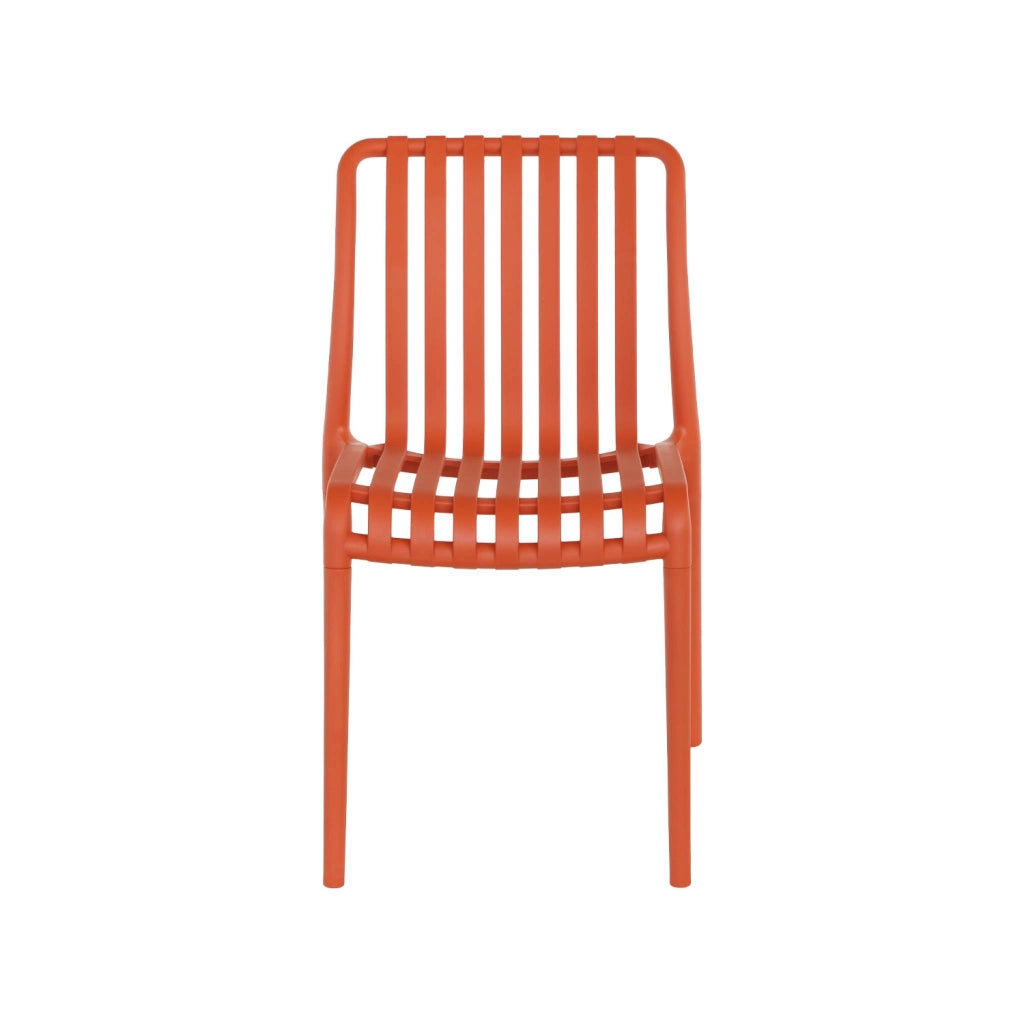 Set 4 sedie da giardino impilabili in plastica, terracotta