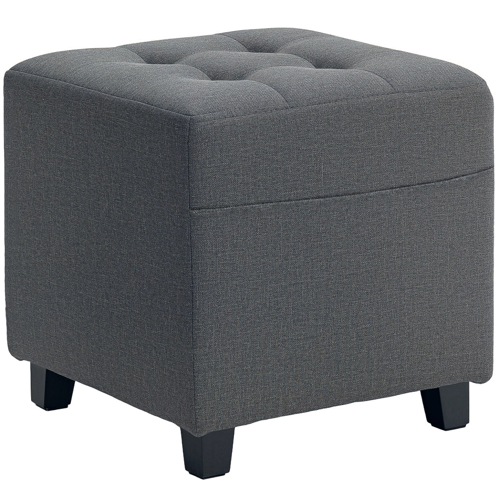 Pouf imbottito con tasca laterale ¨C zephmum ¨C grigio 35x35x35 cm