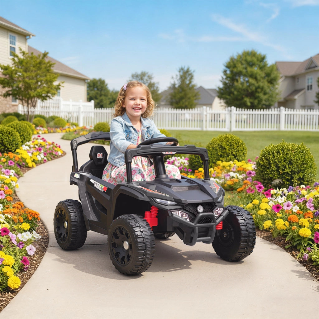 Auto Elettrica Bambini 12V 2 Motori Telecomando Sospensione Luci Musica ¨C Xylo ¨C Nero