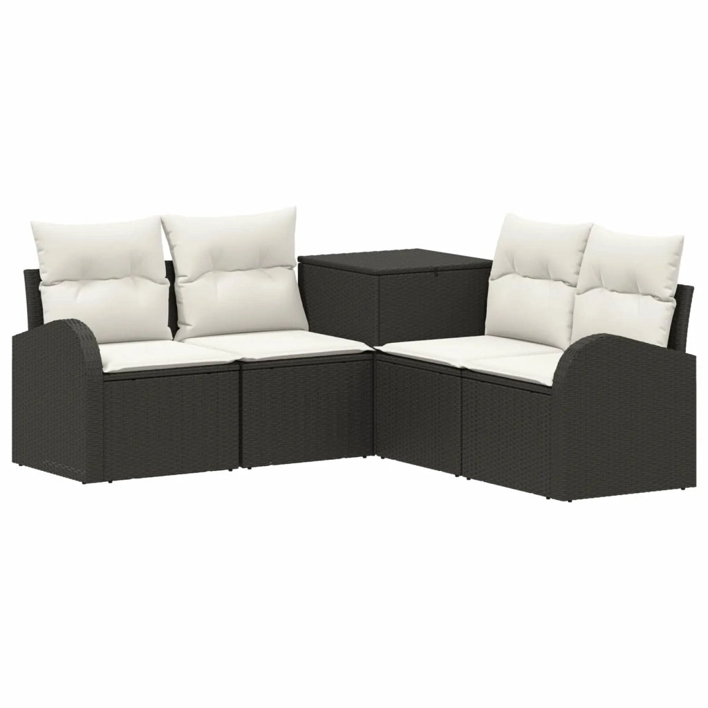 Set di divani 5 pz Nero e Bianco Crema 3447772