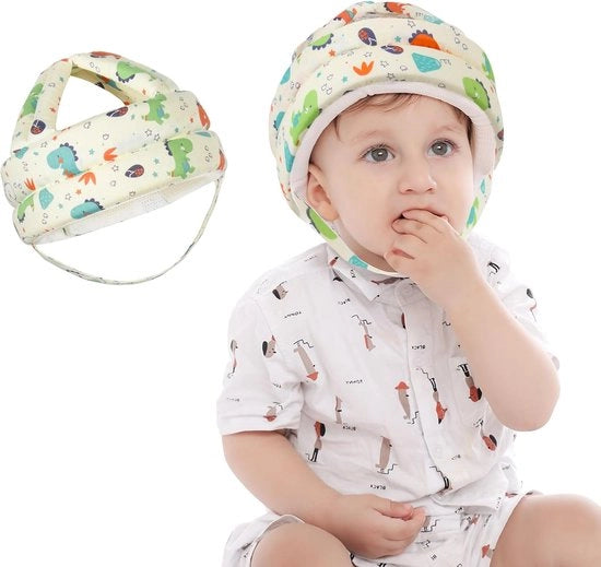 Cappello di sicurezza per bambini in cotone, con protezione per la testa, cappello di protezione per bambini, cappello di sicurezza regolabile (piccolo dinosauro)