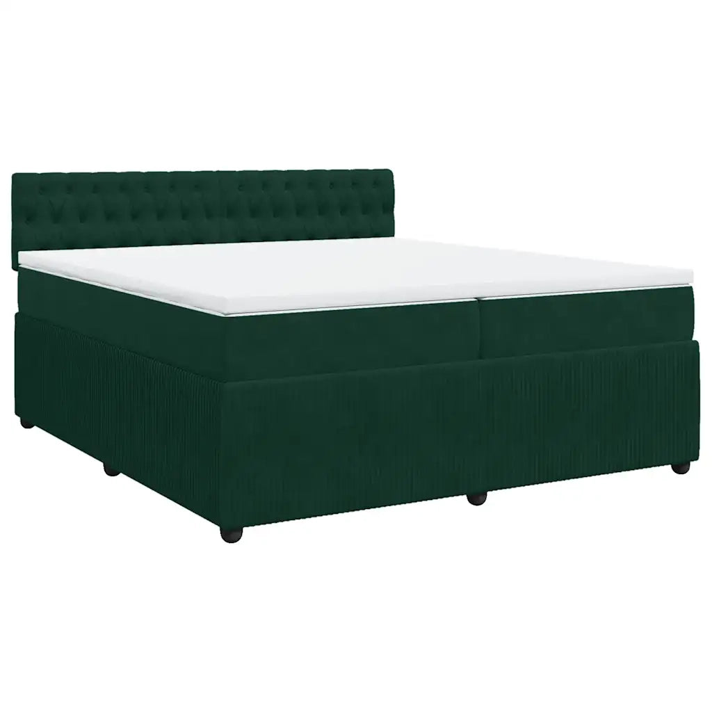 Giroletto a Molle con Materasso Verde Scuro 200x200 cm Velluto 3287839