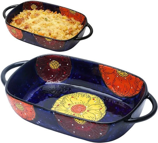 Ovenscala 600 ml - Ceramica - Rettilineo 19,5 x 13 cm - Per lasagna/pizza - Adatto per forno/microrigenerator - Ceramica resistente al calore - Stampo per forno