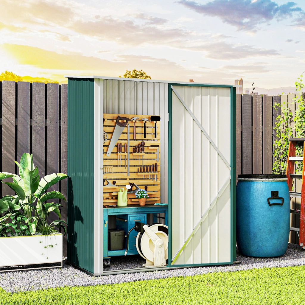 Casetta da Giardino in Acciaio ¨C zephmum ¨C Verde 161.5x94.5x196cm