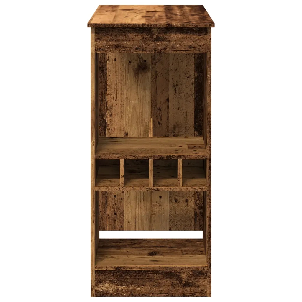 vidaXL Tavolo Bar con Rastrelliera Antico 90x47,5x103,5 cm Multistrato