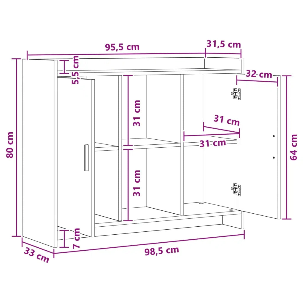 Credenza 98,5 x 33 x 80 cm PB 8011137
