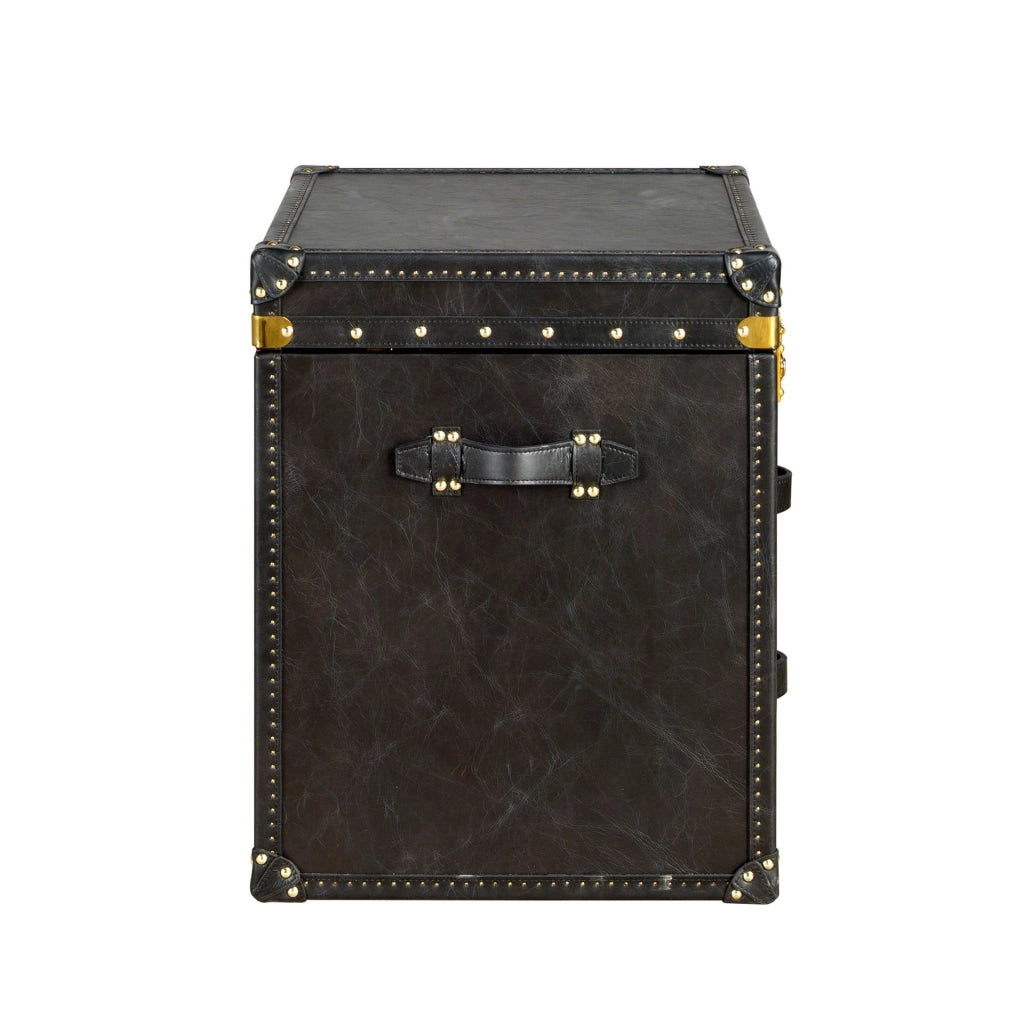 Baule in pelle nera