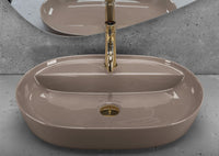 Lavabo Da Appoggio Rea Aura 61 Beige Shiny