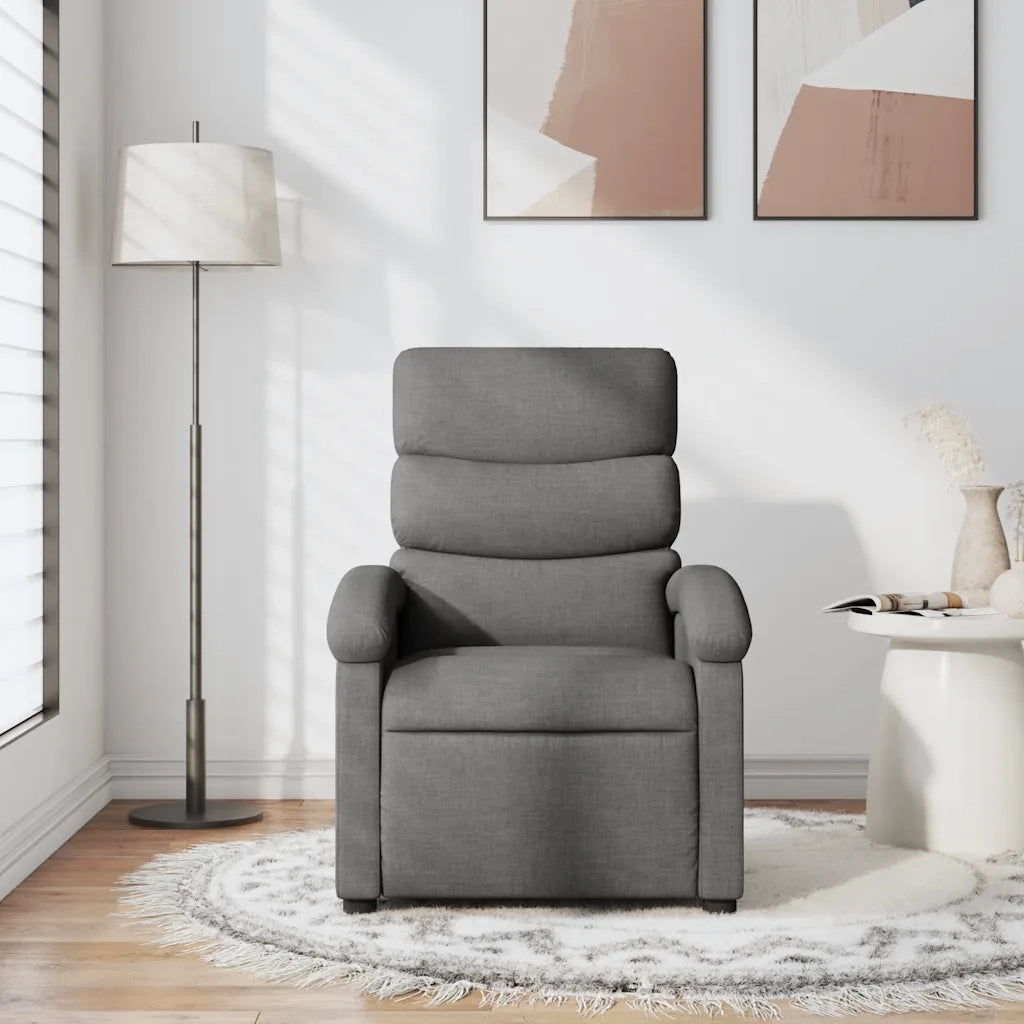 Divano Sedia-Poltrona Reclinabile in Tessuto Grigio Scuro 381698