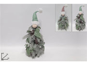 Decorazione Natalizia Albero con Viso Gnomo con Cappello 45 cm
